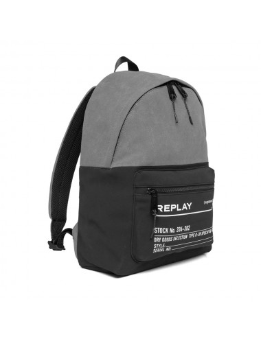 REPLAY MEN'S BACKPACK BACKBACK WITH LOGO AND DOUBLE COLORING